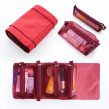 4-in-1 Roll Up Cosmetic Bag Foldable Travel Cosmetic Organizer Detachable Hanging Toiletry Bag With Custom Logo